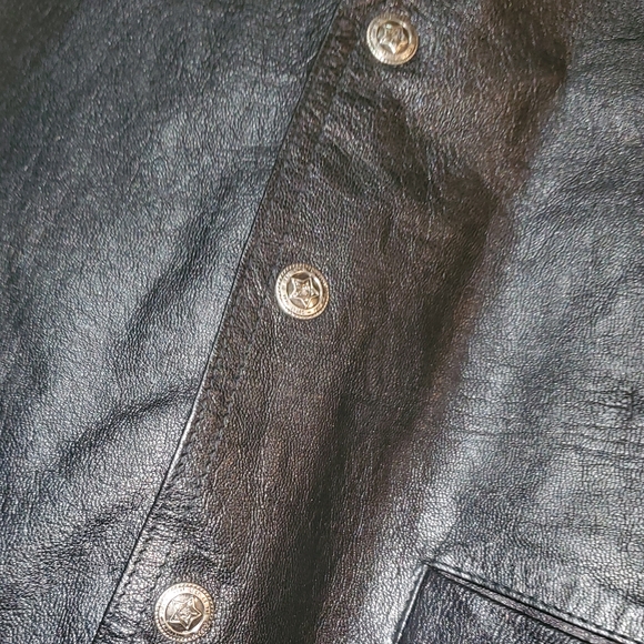 Exclusive Paragraff Genuine Leather vest button-up pockets SZ LG - Picture 2 of 5